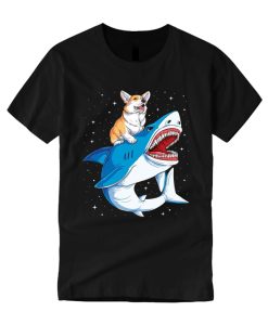 Corgi Riding Shark T Shirt