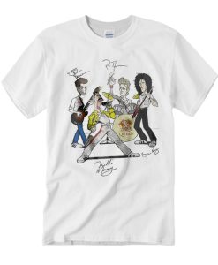 Queen Freddie Mercury All Members Signatures T Shirt