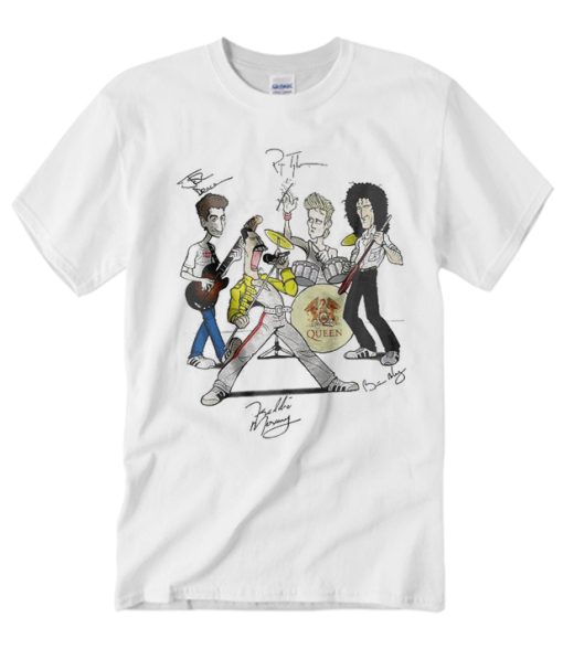 Queen Freddie Mercury All Members Signatures T Shirt
