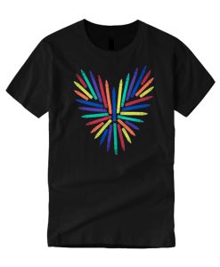 Crayon Heart Unisex Teacher T Shirt