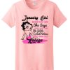 January Girl - Black Girl T Shirt