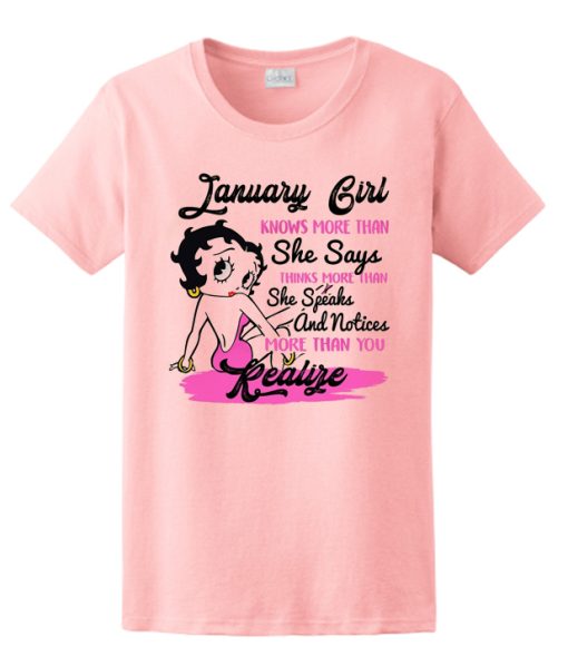 January Girl - Black Girl T Shirt