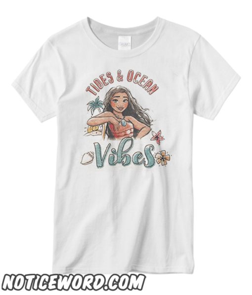 Disney Moana Girl's Tides and Ocean Vibes Pullover Summer Blouse Tee T shirt