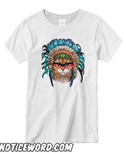 Tabby Cat wearing Native American Indian Warrior Headdress T shirt