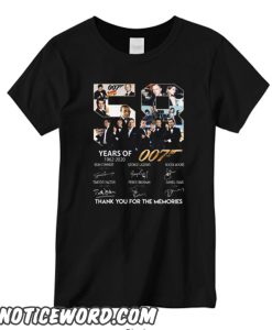 007 James Bond 56 Years Anniversary Actors Signatures For Fan T shirt