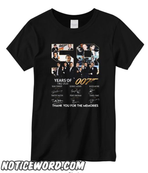 007 James Bond 56 Years Anniversary Actors Signatures For Fan T shirt